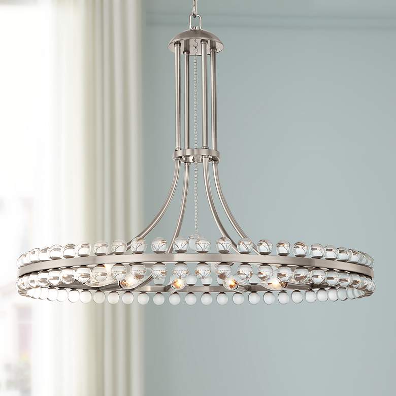 Image 1 Crystorama Clover 28 3/4 inch Wide Brushed Nickel Ring Chandelier