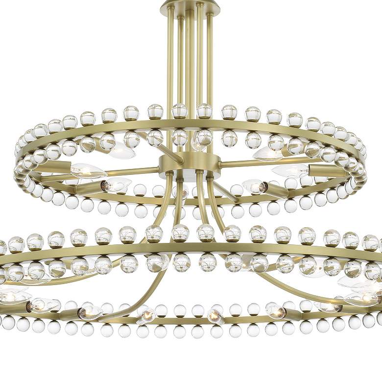 Image 4 Crystorama Clover 40" Wide Aged Brass 2-Tier Chandelier more views