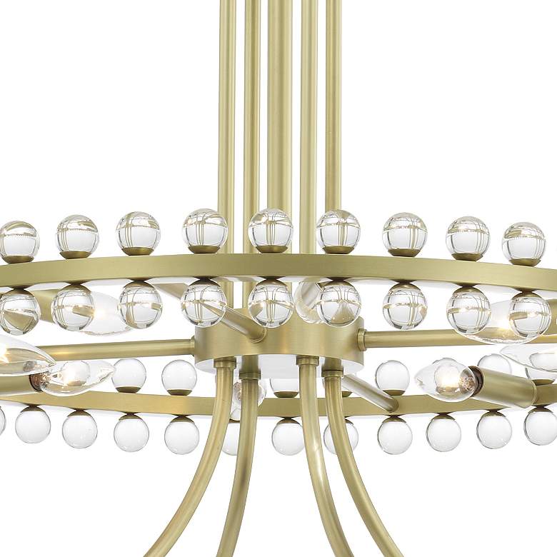 Image 5 Crystorama Clover 40" Wide Aged Brass 2-Tier Chandelier more views