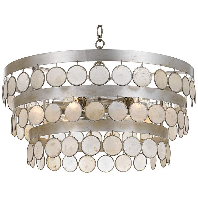 Image 1 Crystorama Coco 22 inch Wide Antique Silver 6-Light Chandelier