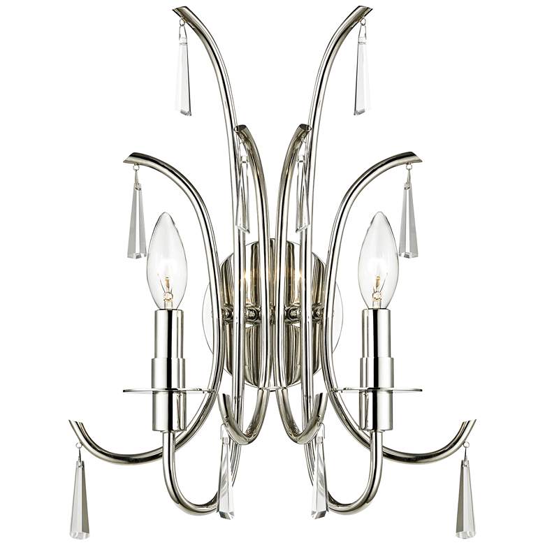 Image 1 Crystorama Cody 18 inch High 2-Light Polished Nickel Wall Sconce