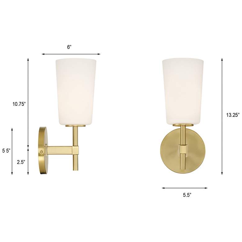 Image 5 Crystorama Colton 13 1/4" High Aged Brass Wall Sconce more views