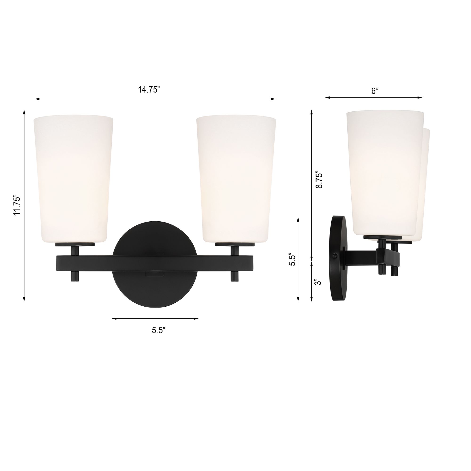 Image 5 Crystorama Colton 14.75'' Black Sconce more views