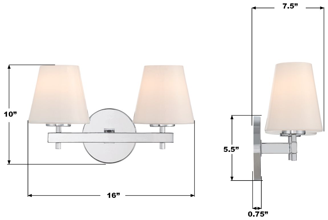 Image 7 Crystorama Colton 16'' Polished Chrome Sconce more views