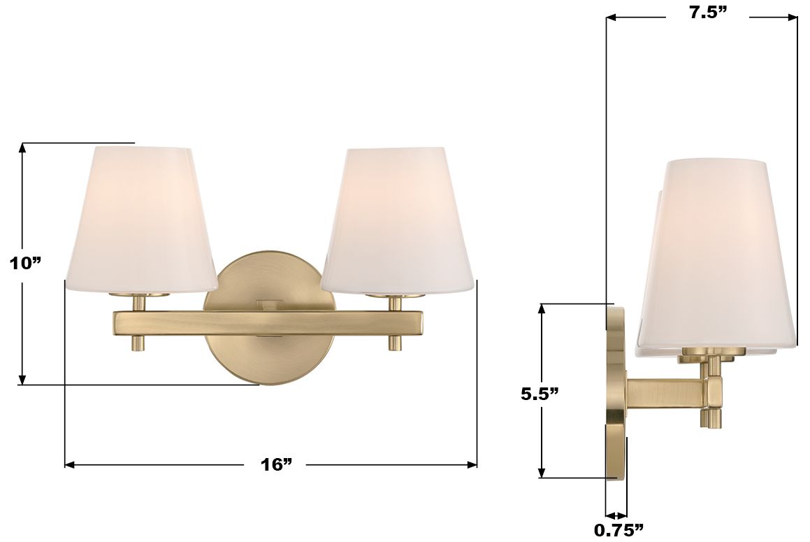 Image 7 Crystorama Colton 16'' Vibrant Gold Sconce more views