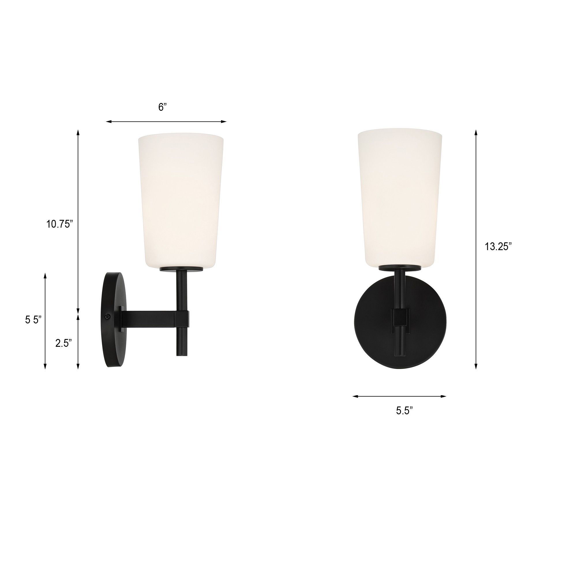 Image 6 Crystorama Colton 5.5'' Black Sconce more views