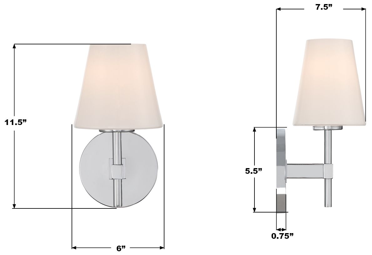 Image 7 Crystorama Colton 6'' Polished Chrome Sconce more views