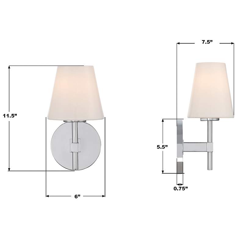 2066x Crystorama Colton 6'' Polished Chrome Sconce - #2066X | Lamps Plus