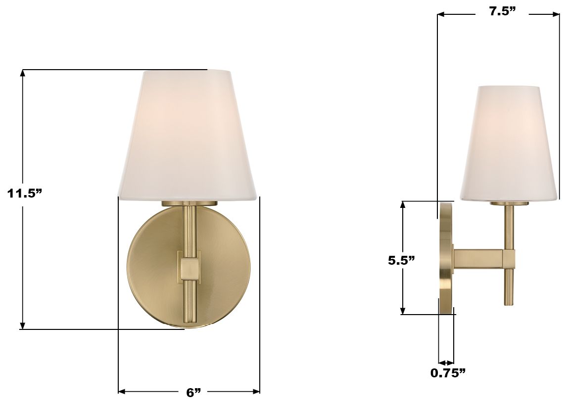 Image 7 Crystorama Colton 6'' Vibrant Gold Sconce more views