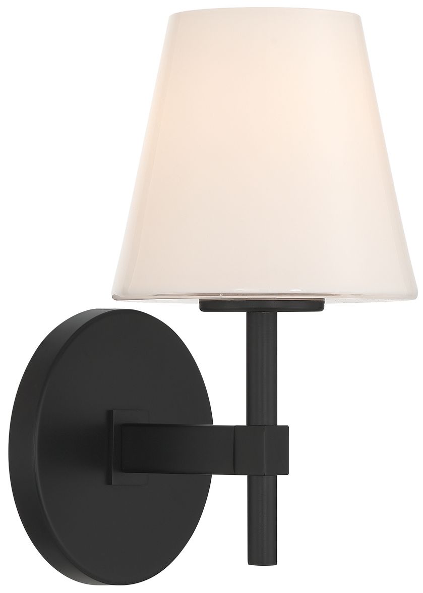 Image 2 Crystorama Colton 6in.  Black Sconce