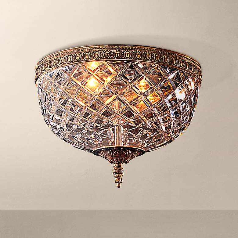 Image 1 Crystorama Crystal 10 inch Wide Flushmount Traditional Ceiling Light