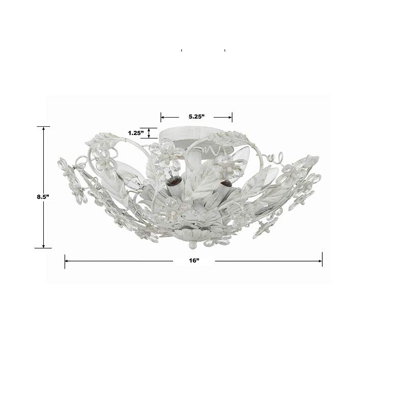 Image 7 Crystorama Cut Crystal Flower 16" Wide Six-Light Ceiling Light Fixture more views