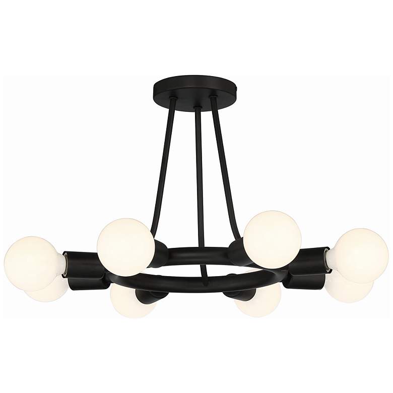 Image 2 Crystorama Dakota 15" Wide Black Ceiling Light