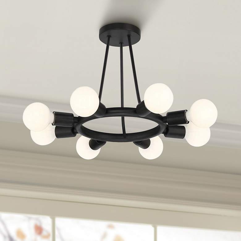 Image 1 Crystorama Dakota 15 inch Wide Black Ceiling Light