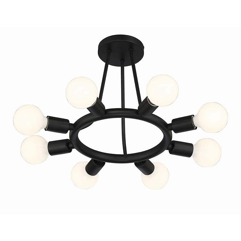 Image 3 Crystorama Dakota 15" Wide Black Ceiling Light more views