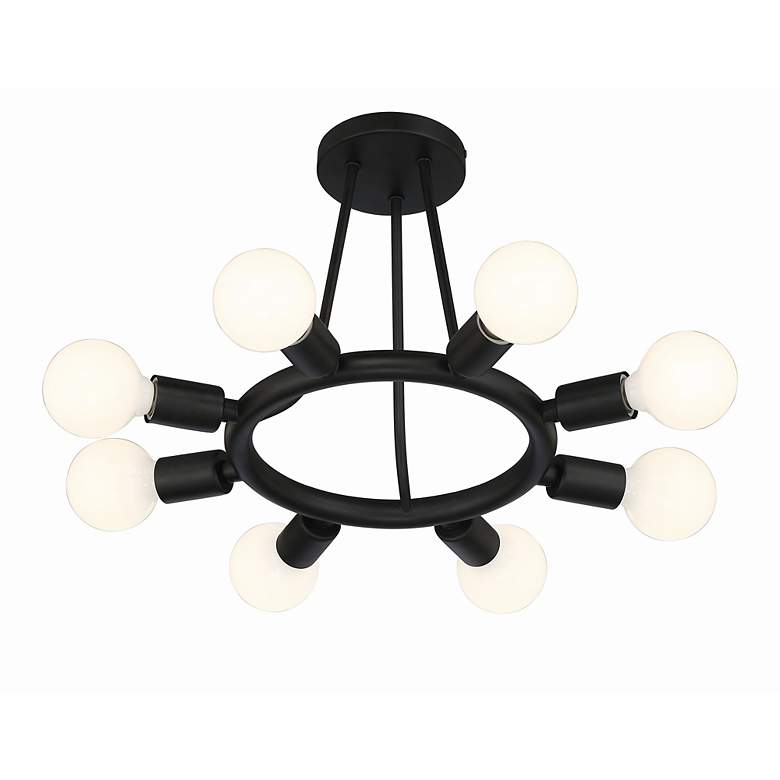 Image 3 Crystorama Dakota 15 inch Wide Black Ceiling Light more views