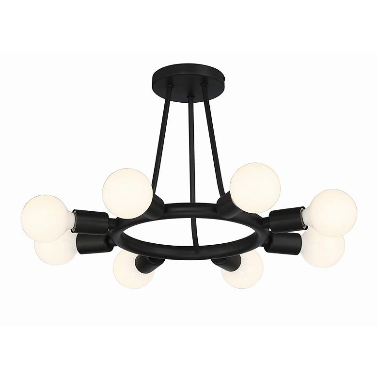 Image 4 Crystorama Dakota 15" Wide Black Ceiling Light more views