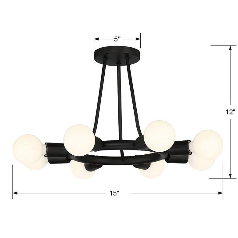Image 6 Crystorama Dakota 15" Wide Black Ceiling Light more views