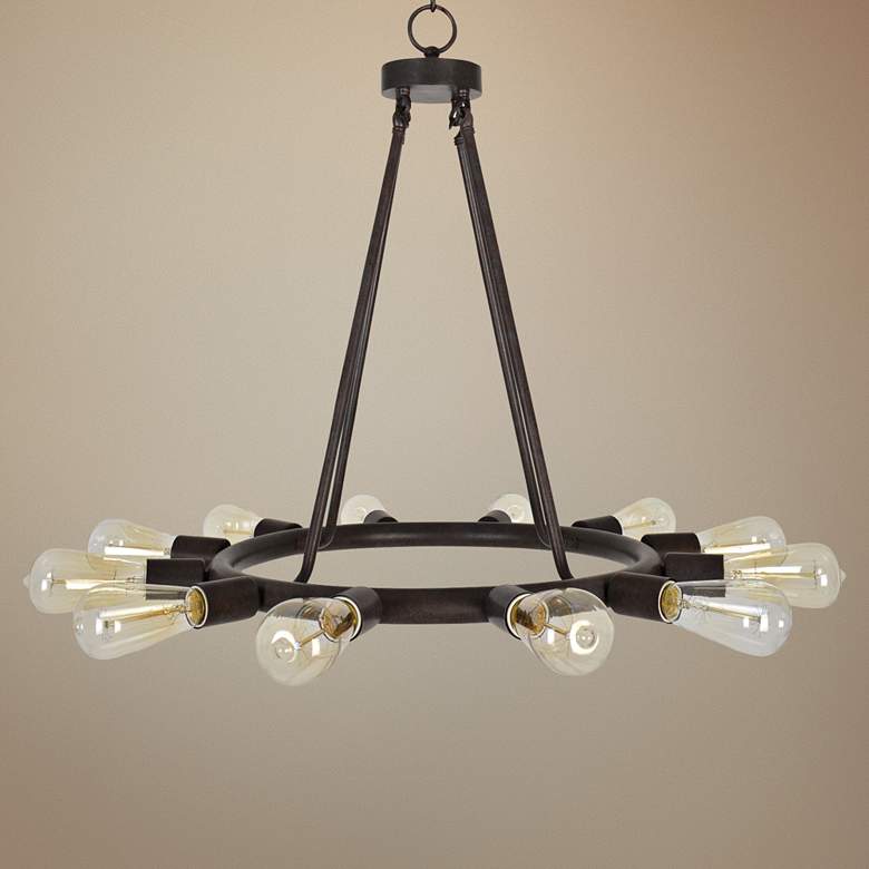Image 1 Crystorama Dakota 23"W Dark Bronze 12-Light Chandelier