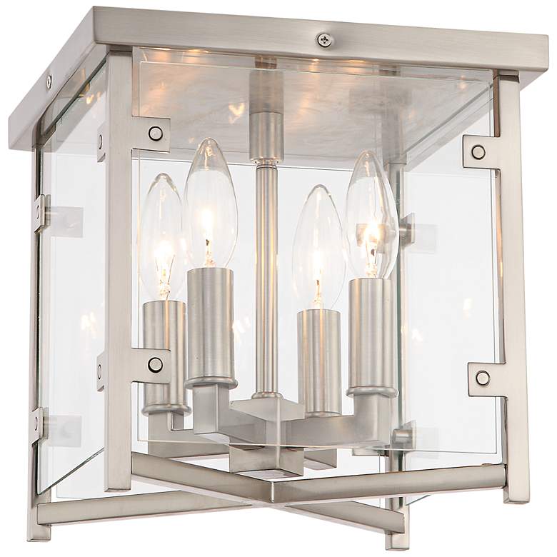 Image 1 Crystorama Danbury 10"W Brushed Nickel 4-Light Ceiling Light