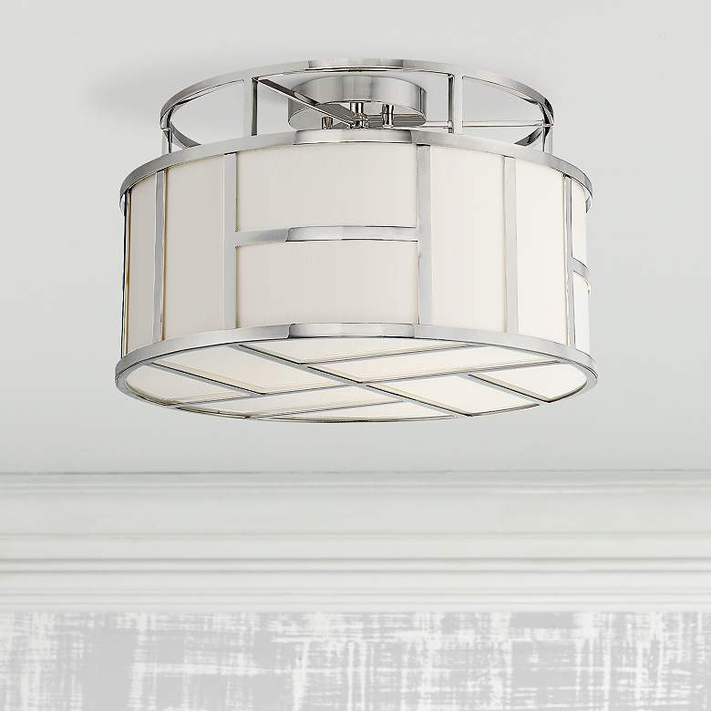 Crystorama Danielson 16 1/2&quot;W Polished Nickel Ceiling Light