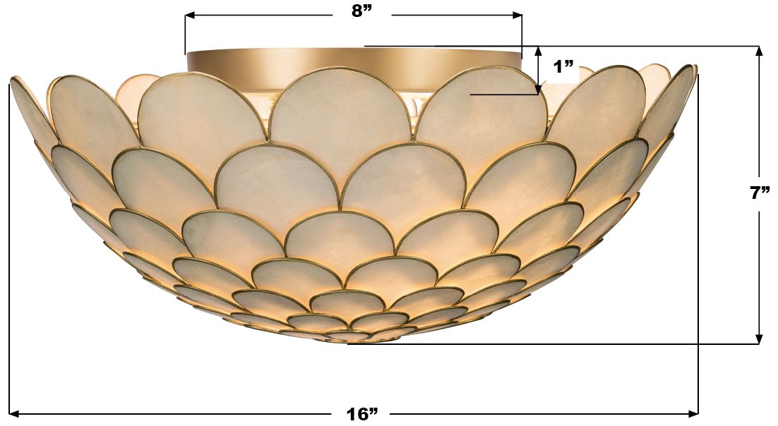 Crystorama Darby 16'' LED Soft Gold Semi Flush Mount