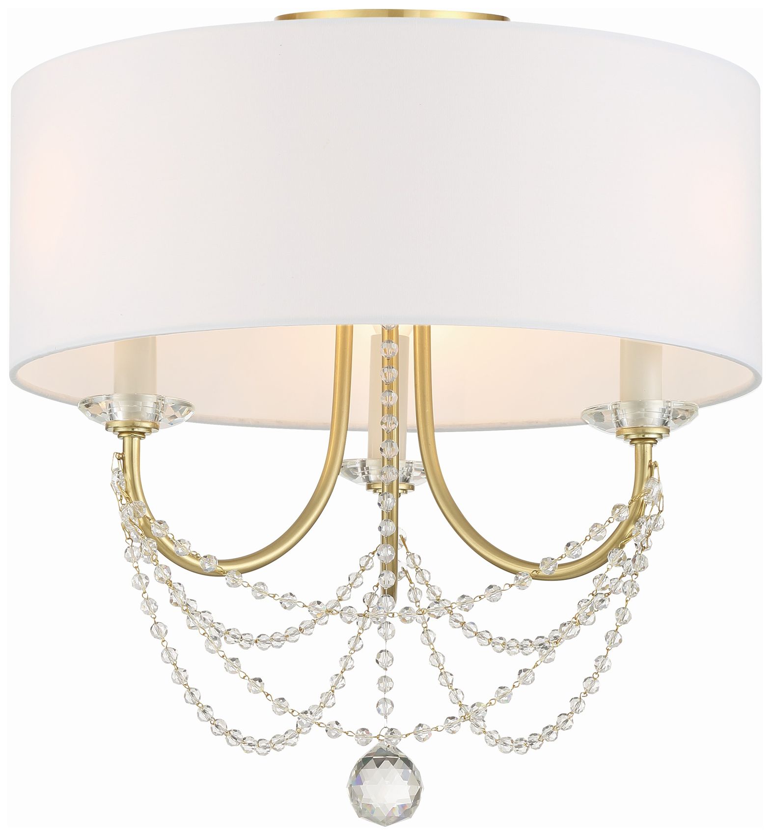 Image 2 Crystorama Delilah 15.75'' Aged Brass Semi Flush Mount more views