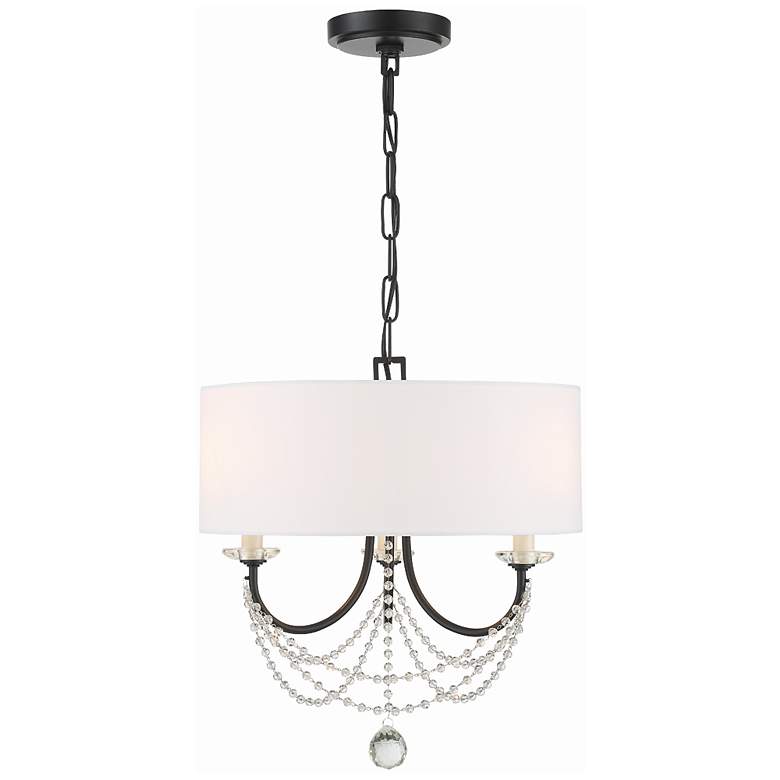 Image 3 Crystorama Delilah 15 3/4"W Matte Black 3-Light Chandelier