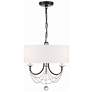 3_Crystorama Delilah 15 3/4"W Matte Black 3-Light Chandelier
