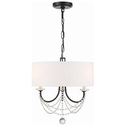 Crystorama Delilah 15 3/4"W Matte Black 3-Light Chandelier