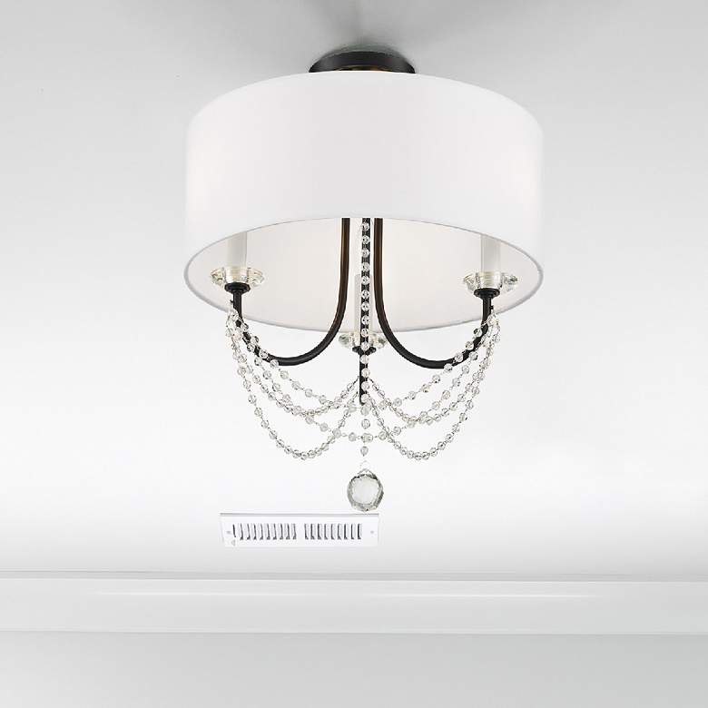 Image 2 Crystorama Delilah 15 3/4"W Matte Black 3-Light Chandelier