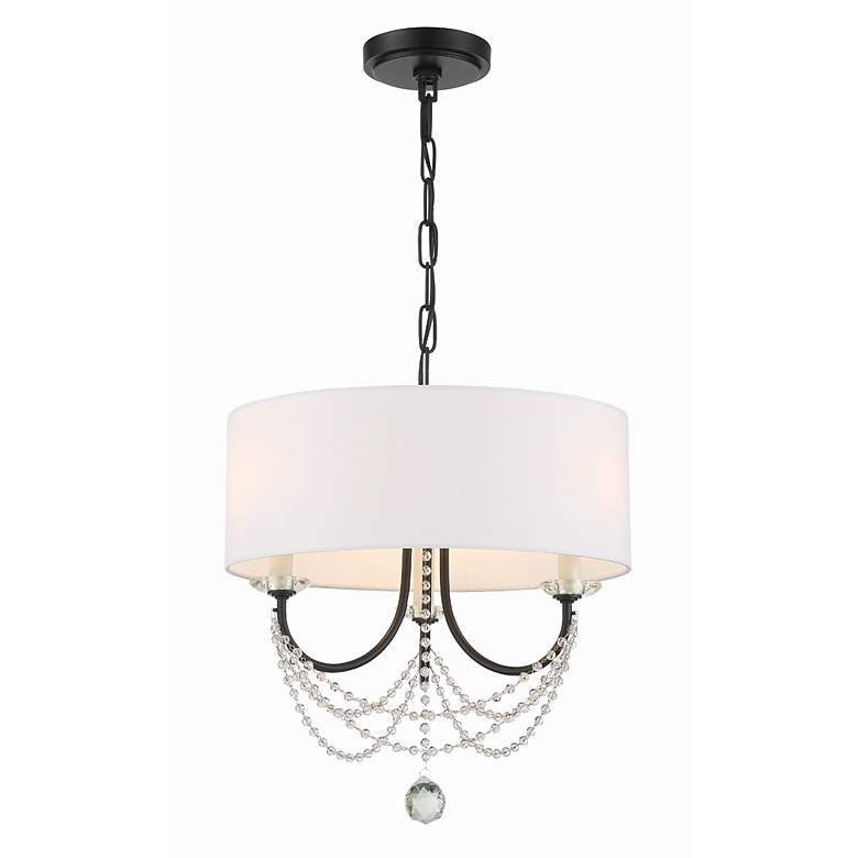 Image 4 Crystorama Delilah 15 3/4"W Matte Black 3-Light Chandelier more views