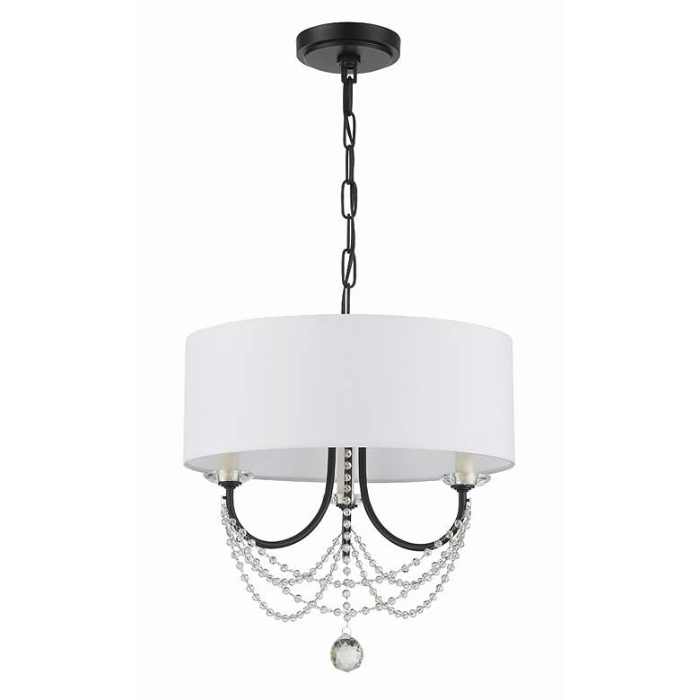 Image 5 Crystorama Delilah 15 3/4"W Matte Black 3-Light Chandelier more views
