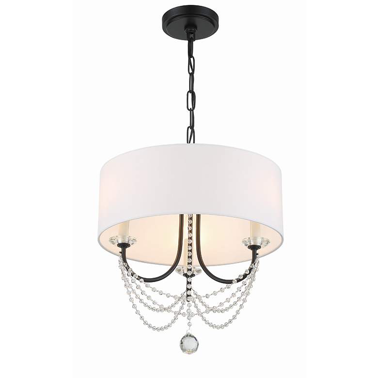 Image 6 Crystorama Delilah 15 3/4"W Matte Black 3-Light Chandelier more views