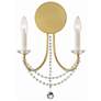 1_Crystorama Delilah 16" High Aged Brass 2-Light Wall Sconce