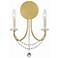 Crystorama Delilah 16" High Aged Brass 2-Light Wall Sconce