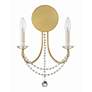 2_Crystorama Delilah 16" High Aged Brass 2-Light Wall Sconce more views
