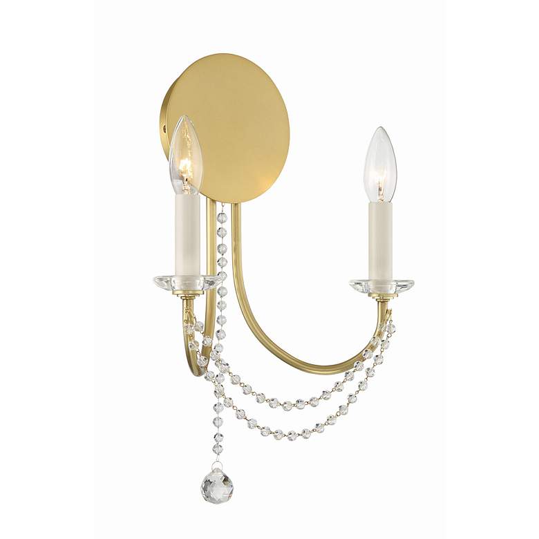 Image 3 Crystorama Delilah 16" High Aged Brass 2-Light Wall Sconce more views