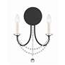 1_Crystorama Delilah 16" High Matte Black 2-Light Wall Sconce