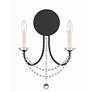 2_Crystorama Delilah 16" High Matte Black 2-Light Wall Sconce more views