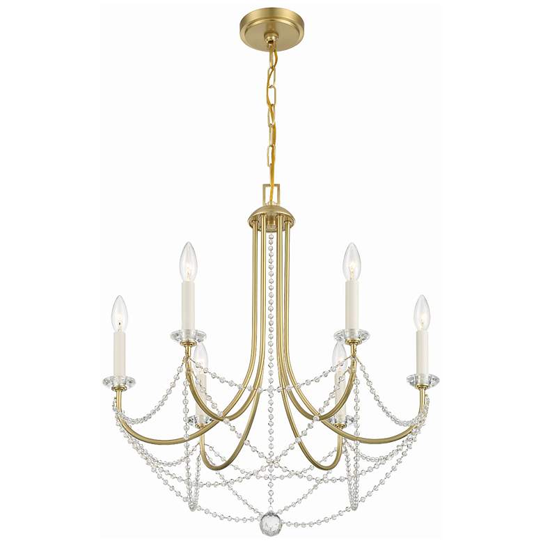 Image 1 Crystorama Delilah 24" Wide Antique Brass 6-Light Chandelier