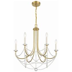 Crystorama Delilah 24" Wide Antique Brass 6-Light Chandelier