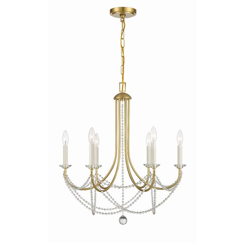Image 2 Crystorama Delilah 24" Wide Antique Brass 6-Light Chandelier more views