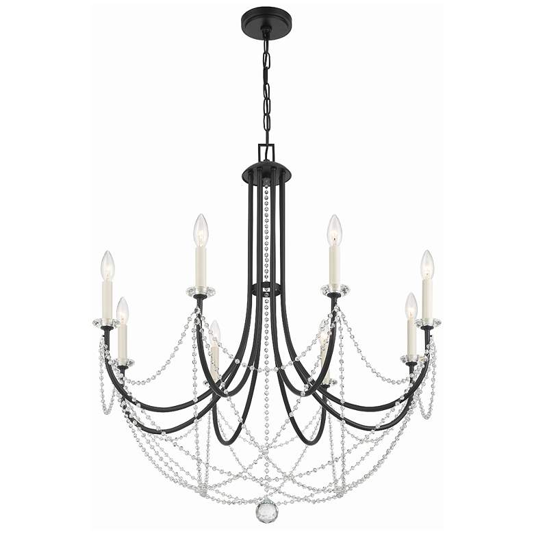Image 2 Crystorama Delilah 31 1/2"W Matte Black 8-Light Chandelier