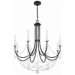 Crystorama Delilah 31 1/2"W Matte Black 8-Light Chandelier