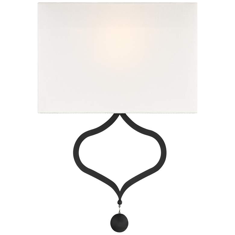 Image 1 Crystorama Derby 16 3/4" High Black Forged Wall Sconce