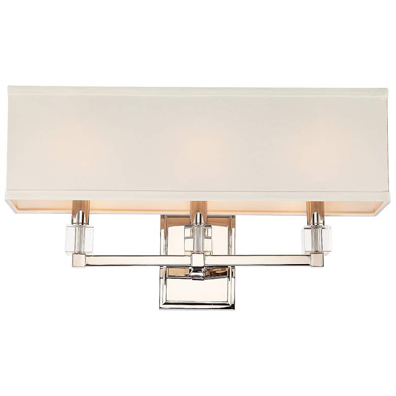Image 1 Crystorama Dixon 11 1/4" High Nickel 3-Light Wall Sconce