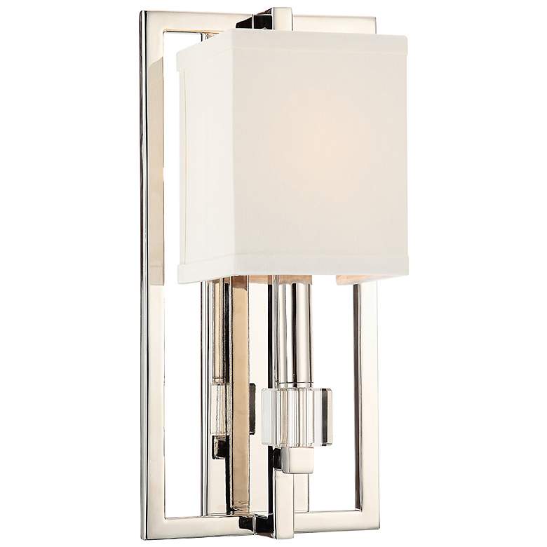 Image 1 Crystorama Dixon 15"H Polished Nickel 1-Light Wall Sconce