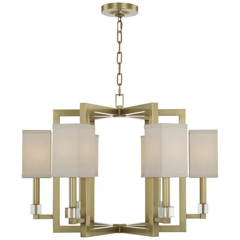 Image 1 Crystorama Dixon 28 1/2" Wide Aged Brass 6-Light Chandelier