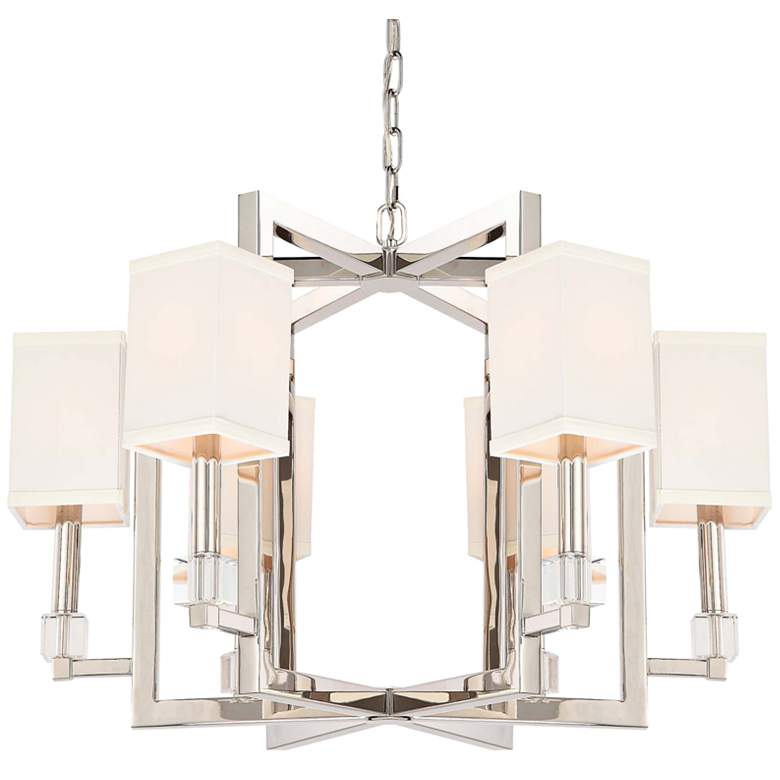 Image 1 Crystorama Dixon 28 1/2 inch Wide Polished Nickel Chandelier